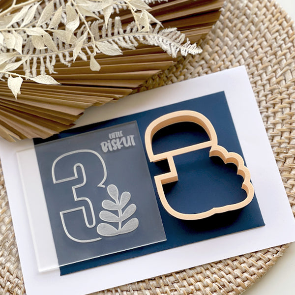 Leaf Number 3 Cutter & Debosser Set (Little Biskut Level Up!)