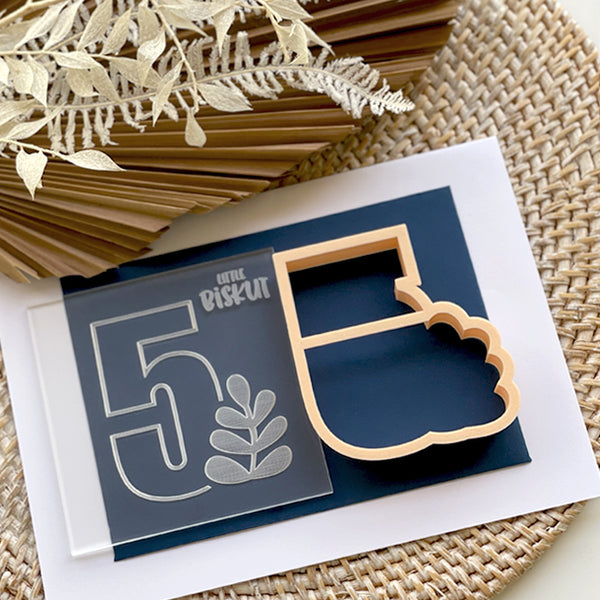 Leaf Number 5 Cutter & Debosser Set (Little Biskut Level Up!)