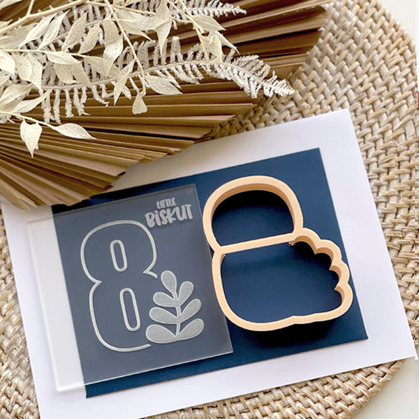 Leaf Number 8 Cutter & Debosser Set (Little Biskut Level Up!)