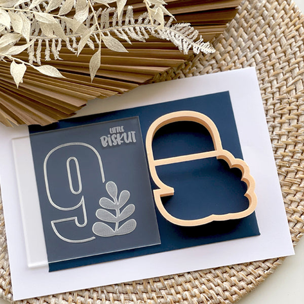 Leaf Number 9 Cutter & Debosser Set (Little Biskut Level Up!)