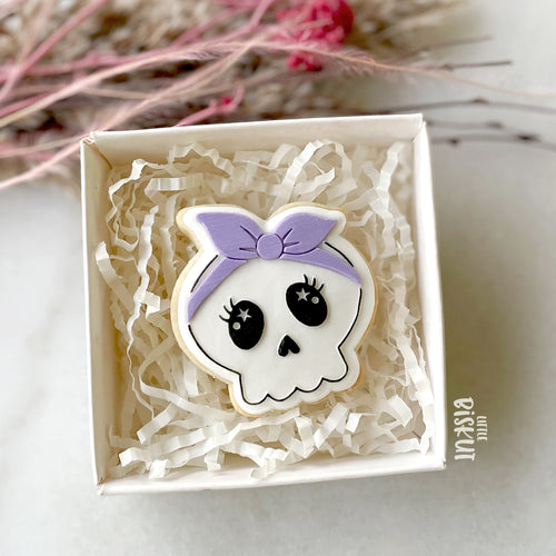 Skull with Bow Cutter & Debosser Set (Little Biskut)