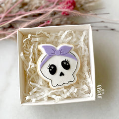 Skull with Bow Cutter & Debosser Set (Little Biskut)