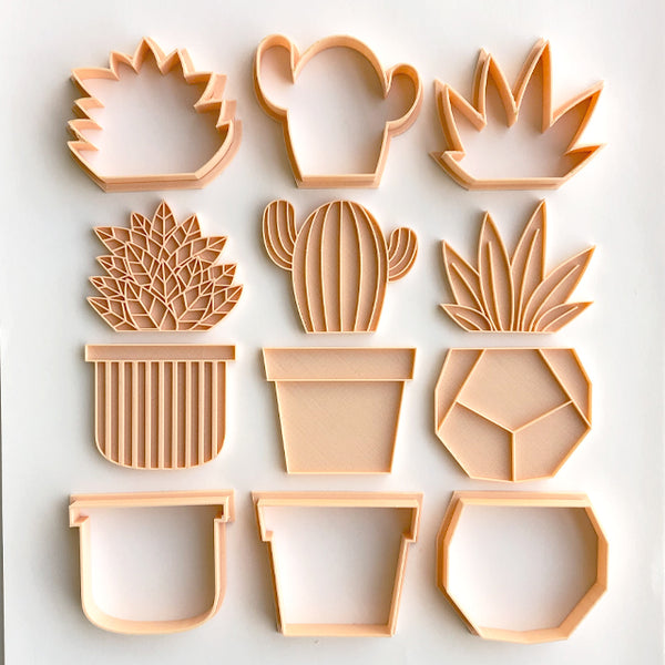 Pot Plant Full Cutter and Embosser 12pc Set (Little Biskut)