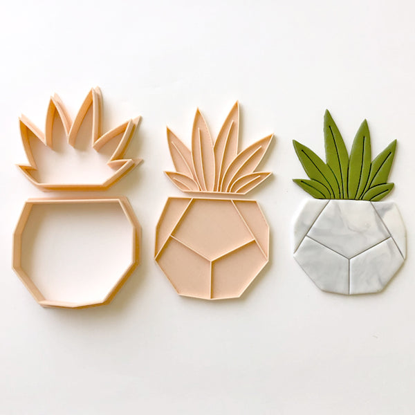 Succulent Plant Cutter and Embosser 4pc Set (Little Biskut)