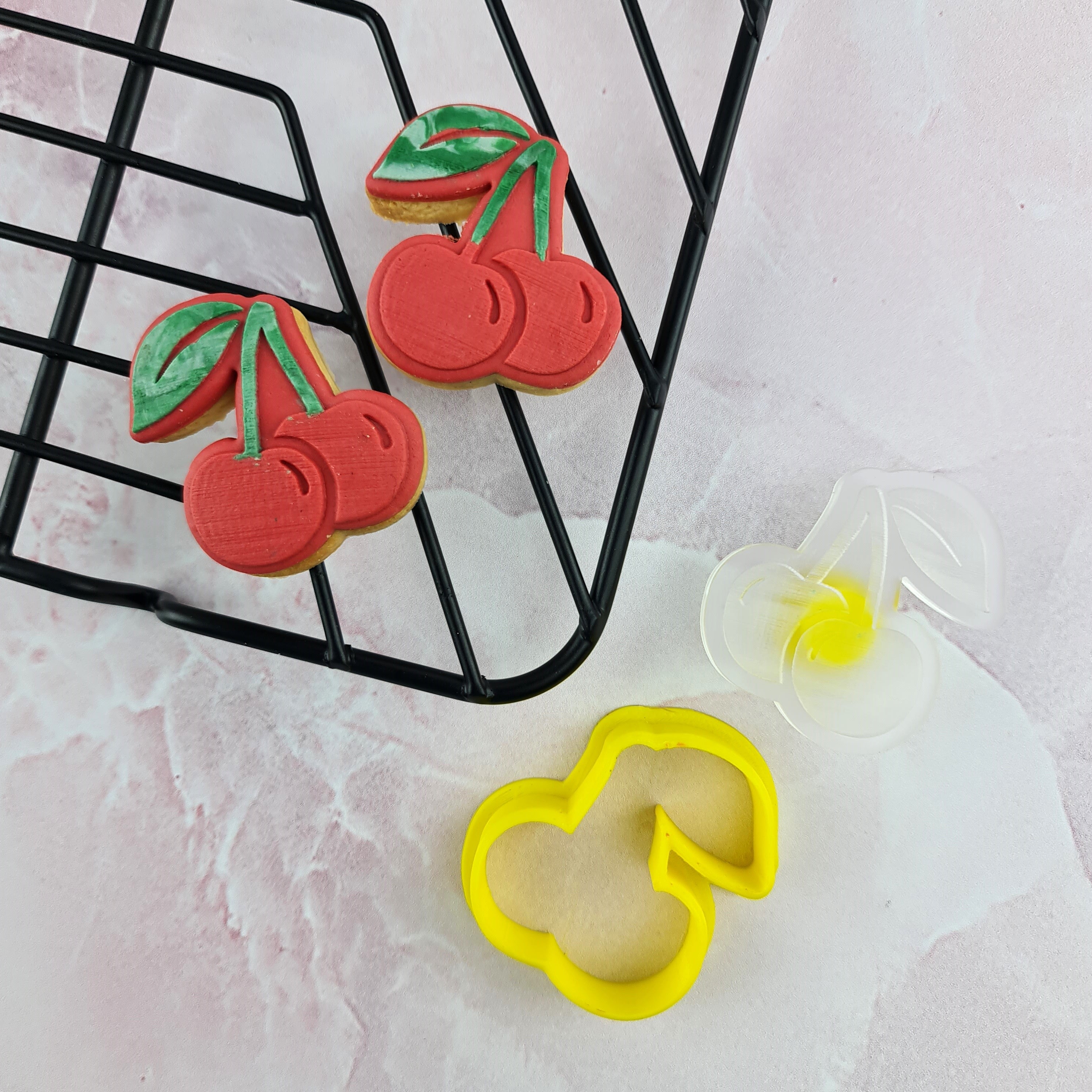 Cherry Mini Cutter & Embosser Set | Custom Cookie Cutters