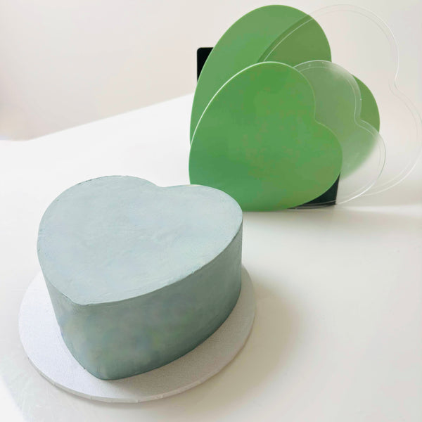 No Trim Acrylic Cake Boards Heart Shape - Set of 2 (SweetP)