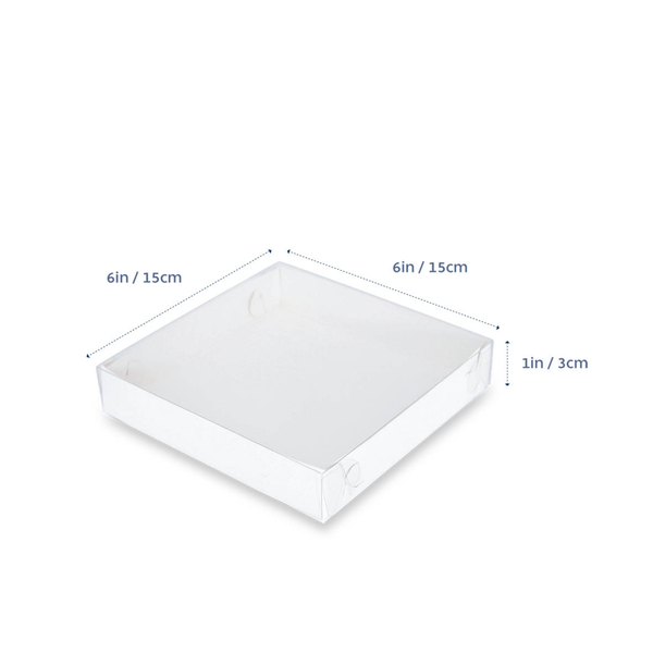 Cookie Box Square 6inch x 6inch x 1inch Clear Lid (Single)