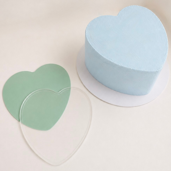 No Trim Acrylic Cake Boards Heart Shape - Set of 2 (SweetP)