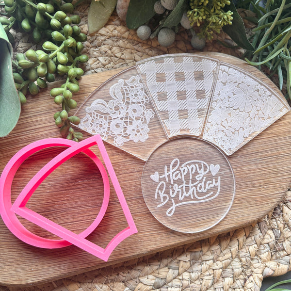 Happy Birthday Platter Cutter & Debosser Set (Bikkie Smalls)