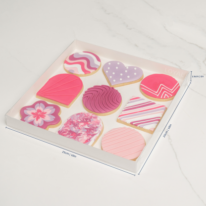 Cookie Box Square 10inch x 10inch x 1inch Clear Lid (Single)