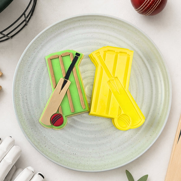 Cricket Bat and Stumps Cutter & Embosser Set