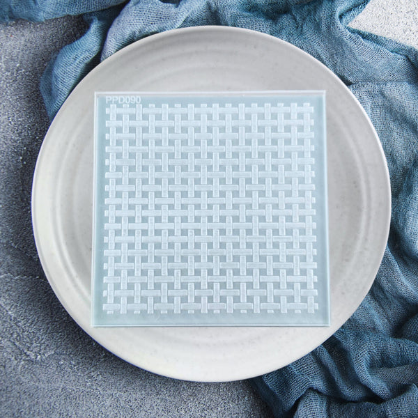 Cross Hatch Bamboo Weave Pattern Plate