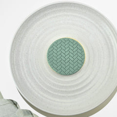 Diagonal Bamboo Weave Pattern Plate