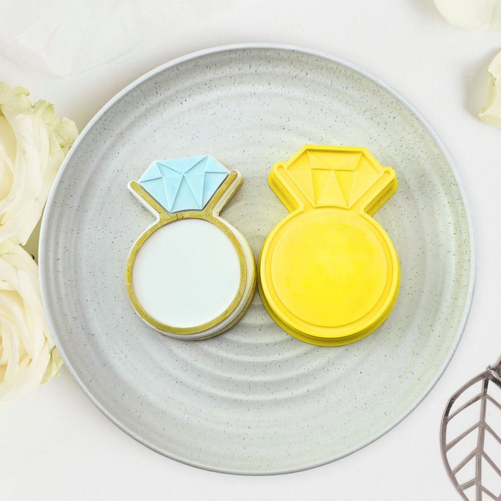 Diamond Ring Cutter & Embosser Set | Custom Cookie Cutters