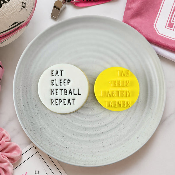 Eat Sleep Netball Repeat Embosser