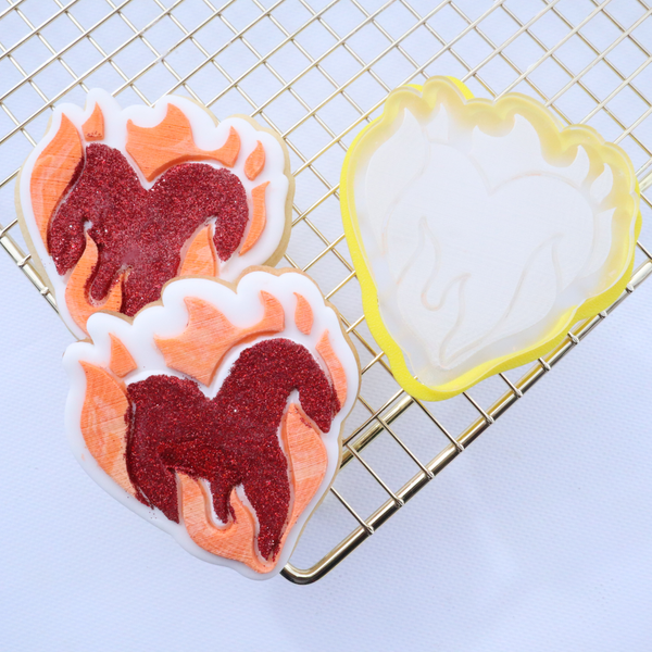 Flaming Heart Cutter & Debosser Set