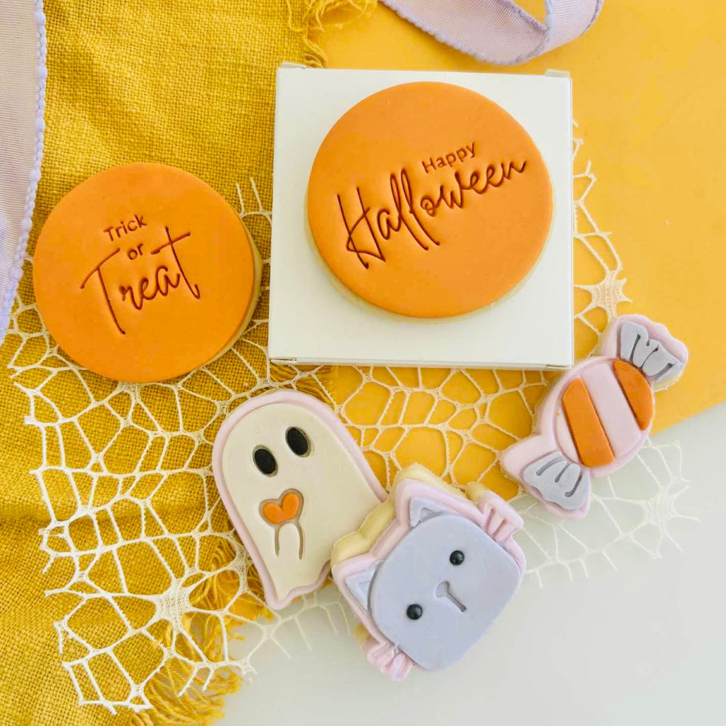 Happy Halloween Text Stamp (SweetP) | Custom Cookie Cutters