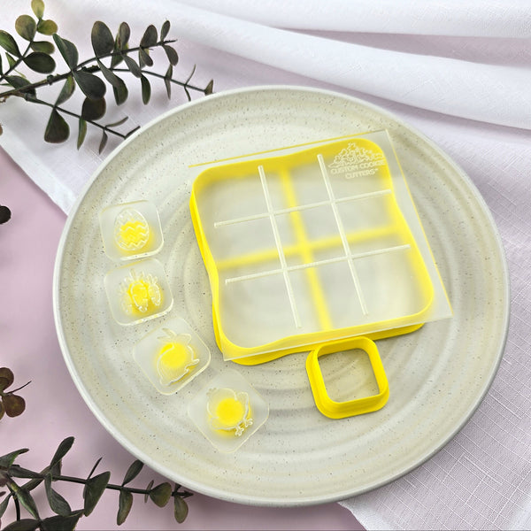 Hot Cross Bun Tic Tac Toe Cutter & Debosser Set