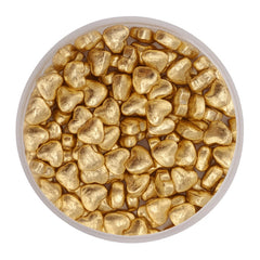 Metallic Gold Hearts Sprinkles 30g