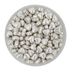 Metallic Silver Hearts Sprinkles 30g