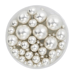 Mixed Metallic Silver Pearls Sprinkles 30g