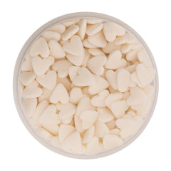 White Heart Confetti Sprinkles 30g
