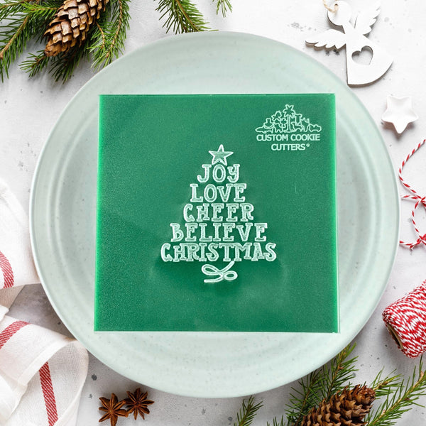 Joy Love Cheer Tree Debosser