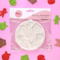 Merry and Bright Savvy Shapes Silicone Mould (Savvy Cakes)