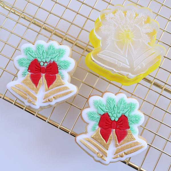 Mini Bells & Bow Cutter & Debosser Set