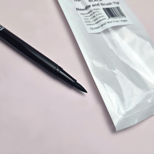 Double Ended Edible Marker - Black - Brush and Needle Tip (Moreish)