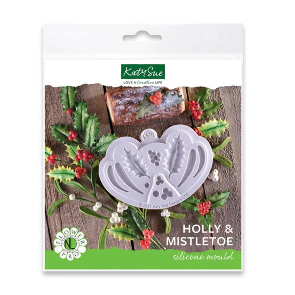 Holly & Mistletoe Silicone Mould (Katy Sue)