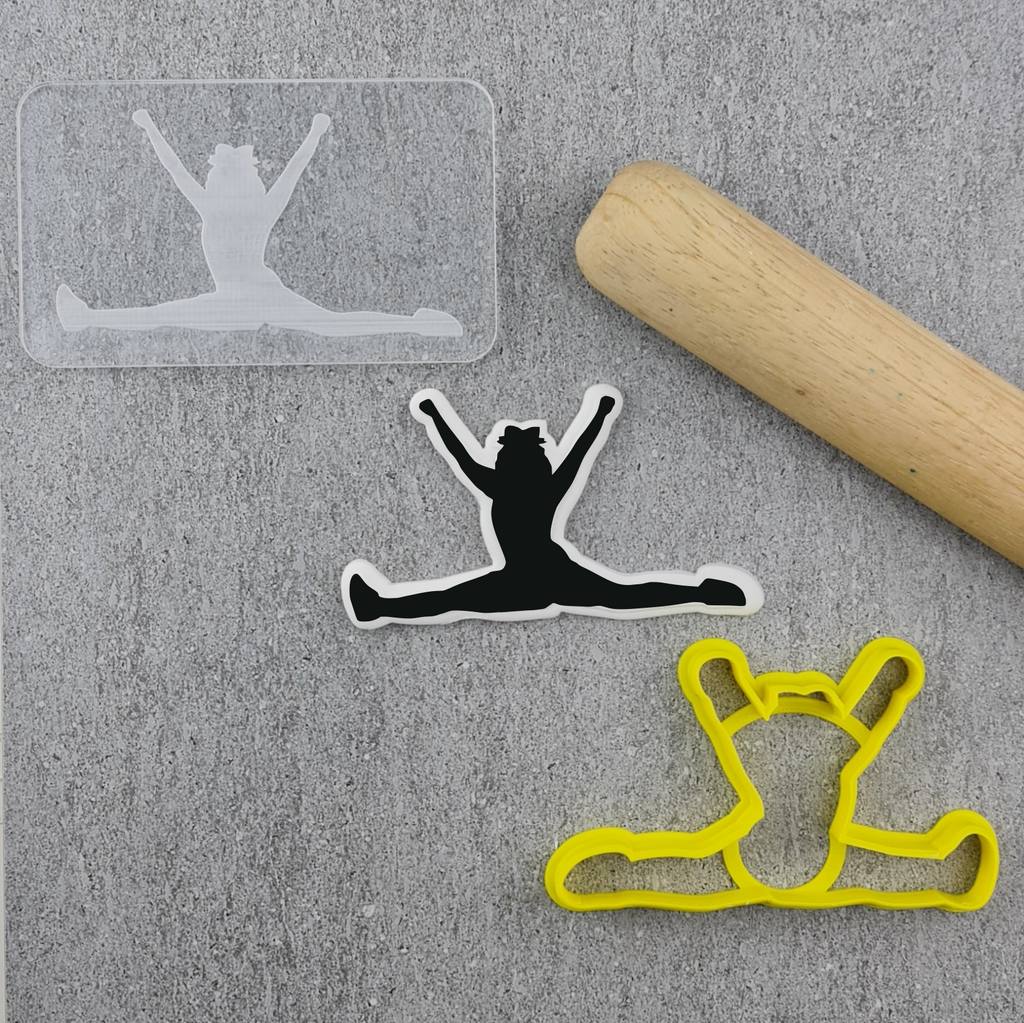 Cheerleader Splits Cutter and Debosser Set | Custom Cookie Cutters