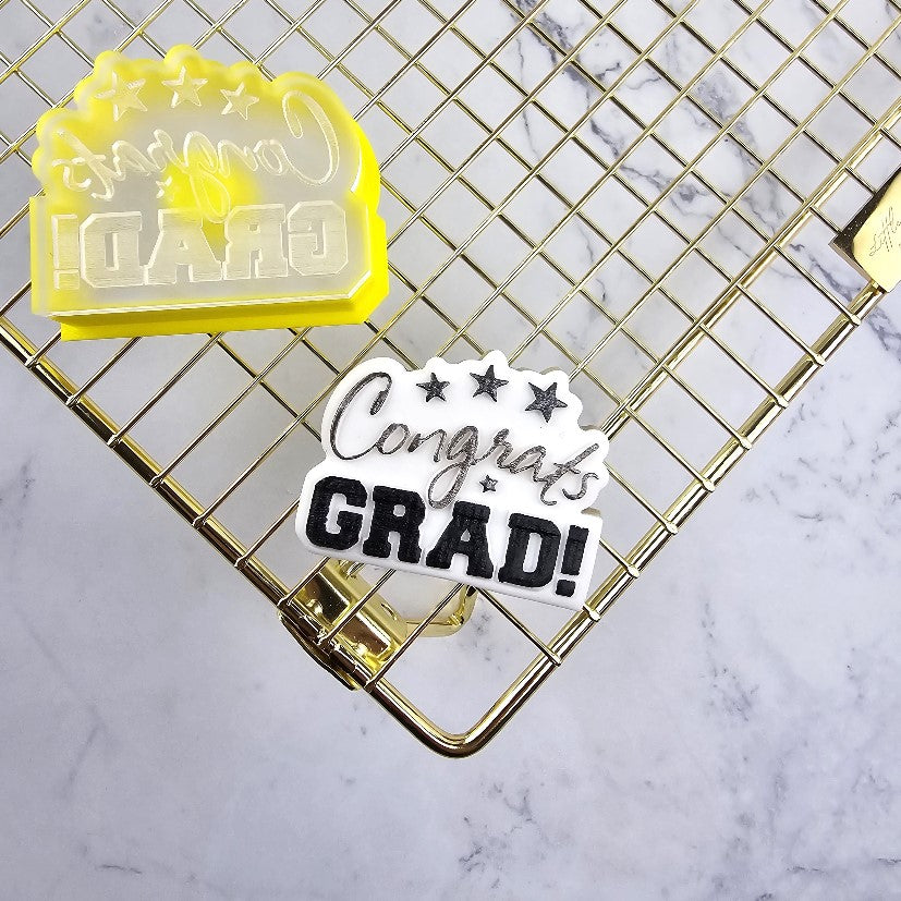 Mini Congrats Grad Cutter and Debosser Set | Custom Cookie Cutters