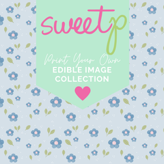 DIGITAL Edible Image Download - Blue Daisy (SweetP)