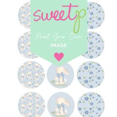 Blue Daisy Bunny (Circles) Download - DIGITAL Print Your Own Image (SweetP)