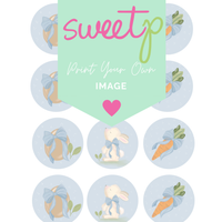 DIGITAL Print Your Own Image Download - Easter Bunny - Circles (SweetP)