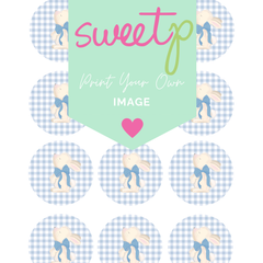 Gingham Bunny Blue (Circles) Download - DIGITAL Print Your Own Image (SweetP)