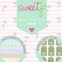 Stripe Daisy Download + BONUS Gift Tags - DIGITAL Print Your Own Image (SweetP)