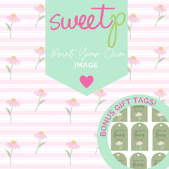 DIGITAL Print Your Own Image Download - Stripe Daisy + BONUS Gift Tags (SweetP)