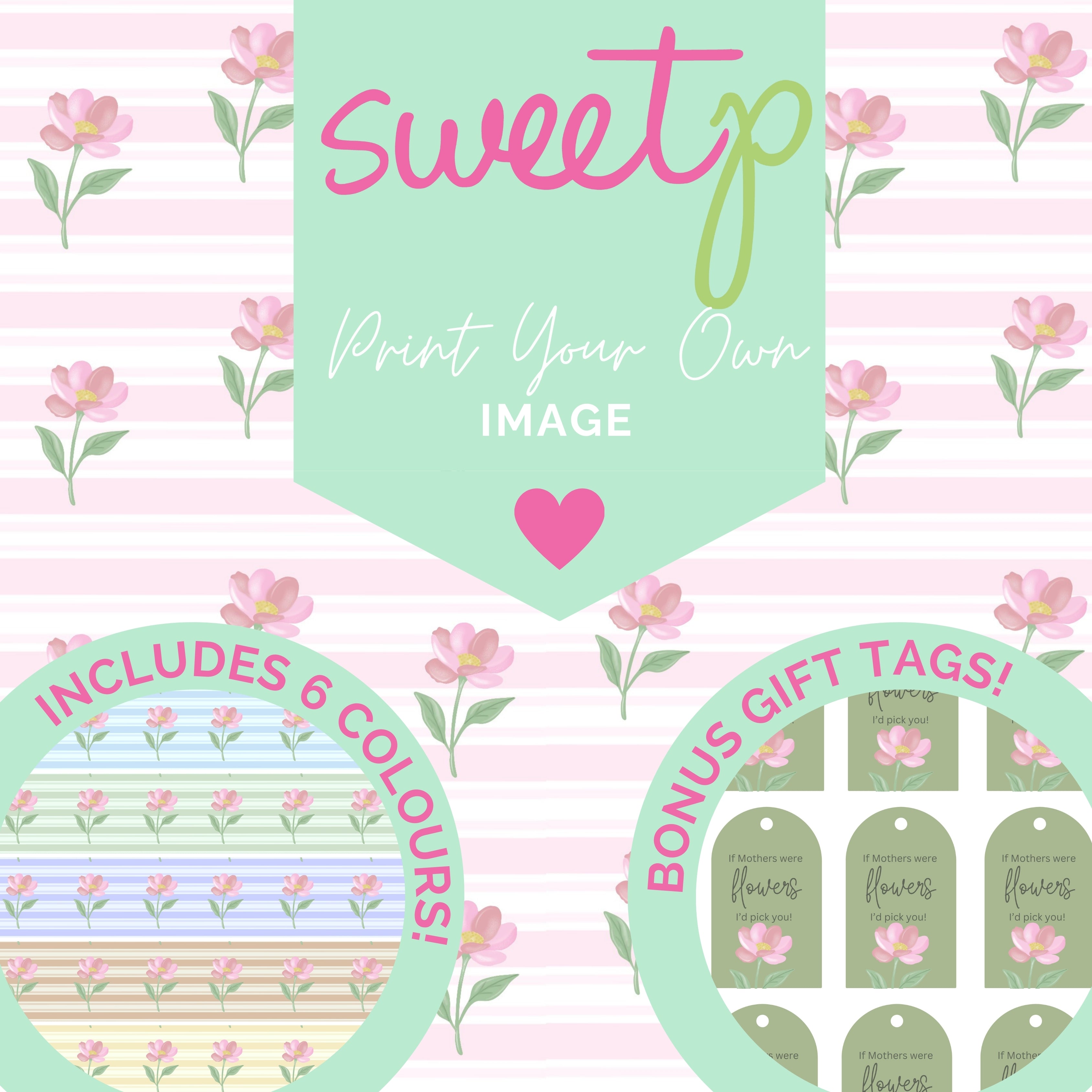 Stripe Anemone Download + BONUS Gift Tags - DIGITAL Print Your Own Image (SweetP)
