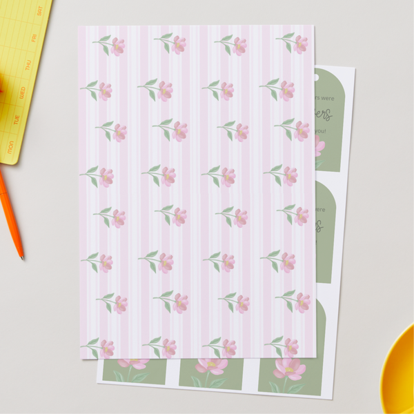 DIGITAL Print Your Own Image Download - Stripe Anemone + BONUS Gift Tags (SweetP)