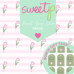 DIGITAL Print Your Own Image Download - Stripe Tulip + BONUS Gift Tags (SweetP)