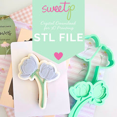 Peonies Layer Set Digital STL File - For 3D Printed Cutters & Stamps (SweetP)