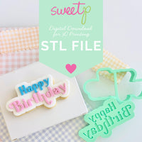 Happy Birthday Layer Set Digital STL File - For 3D Printed Cutters & Stamps (SweetP)