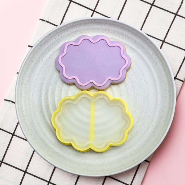 Wavy Oval Cutter & Debosser Set