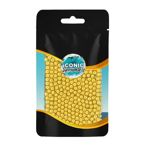 Metallic Gold Pearls (4mm) Sprinkles 30g