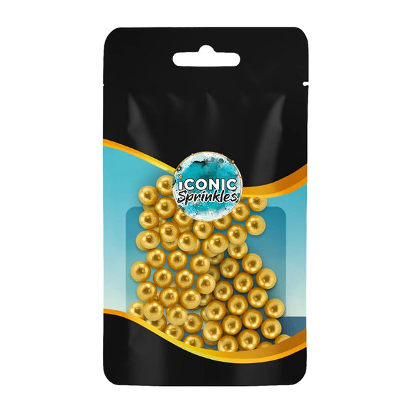 Metallic Gold Pearls (6mm) Sprinkles 30g
