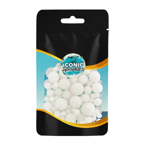 Matte White Pearls Sprinkles 30g