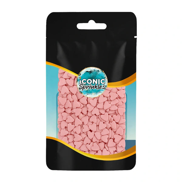 Pink Heart Confetti Sprinkles 30g