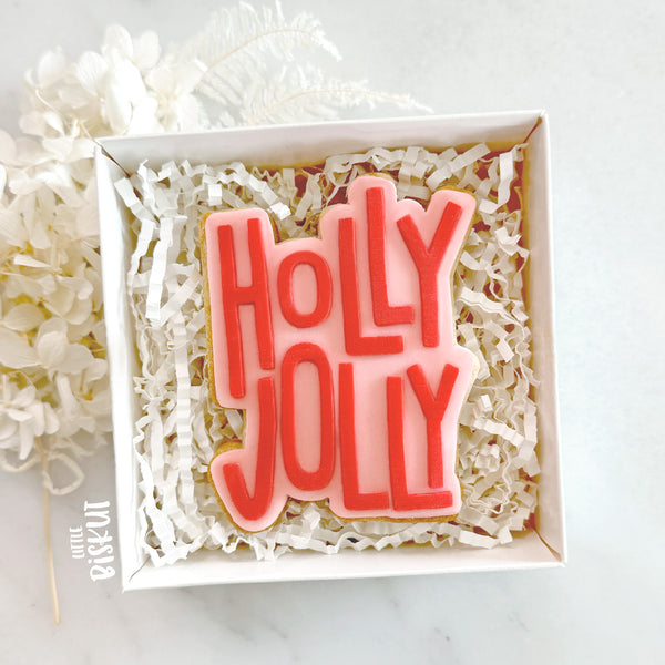 Holly Jolly Text Cutter & Debosser Set (Little Biskut)